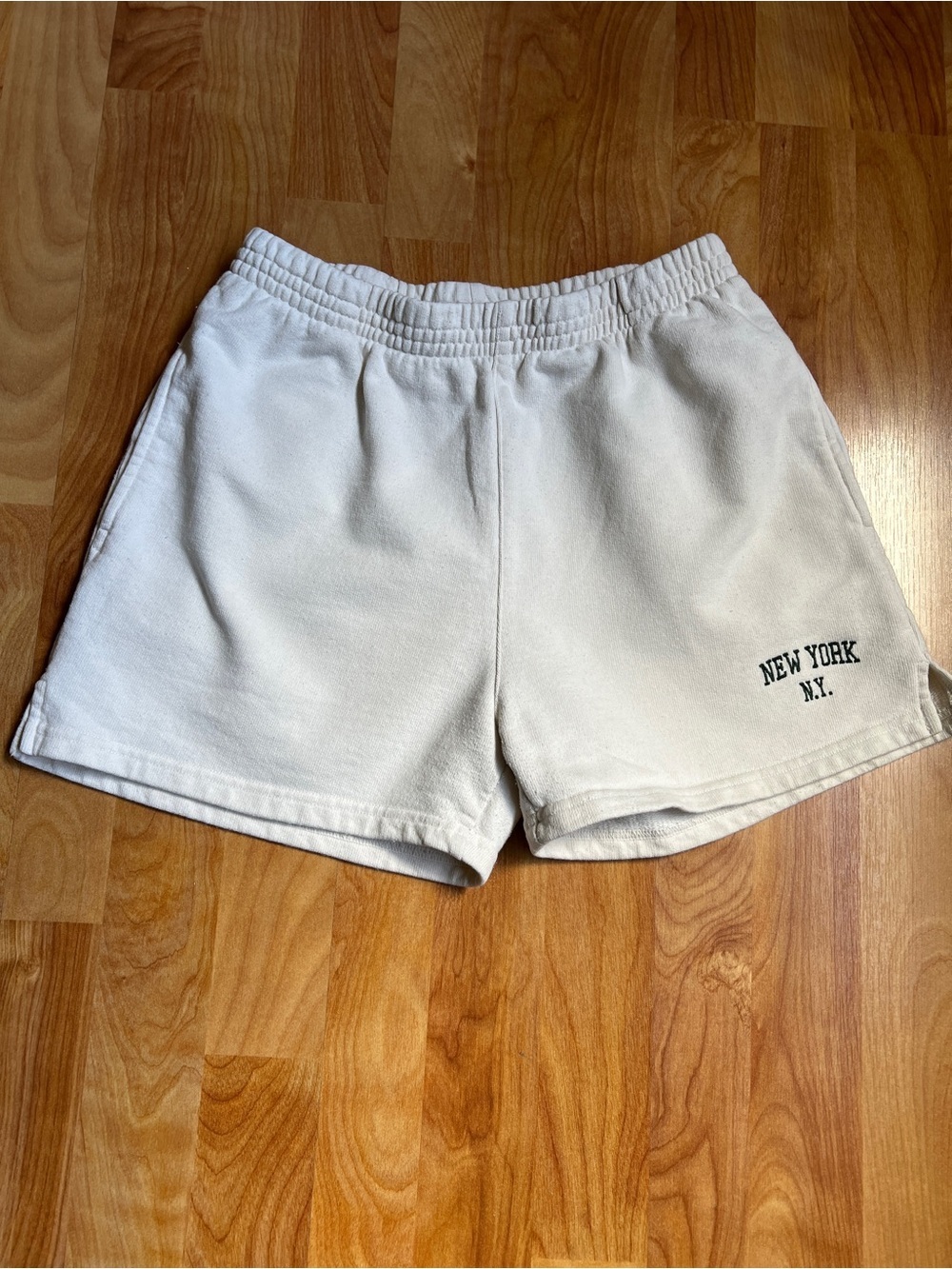 Brandy Melville White 'New York N.Y.' Casual Athletic Shorts
